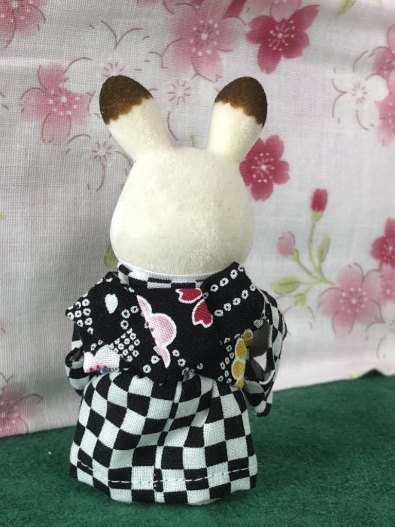 KIMONO FAIT MAIN POUR PÈRE À CARREAUX NOIRS Fait main au Japon