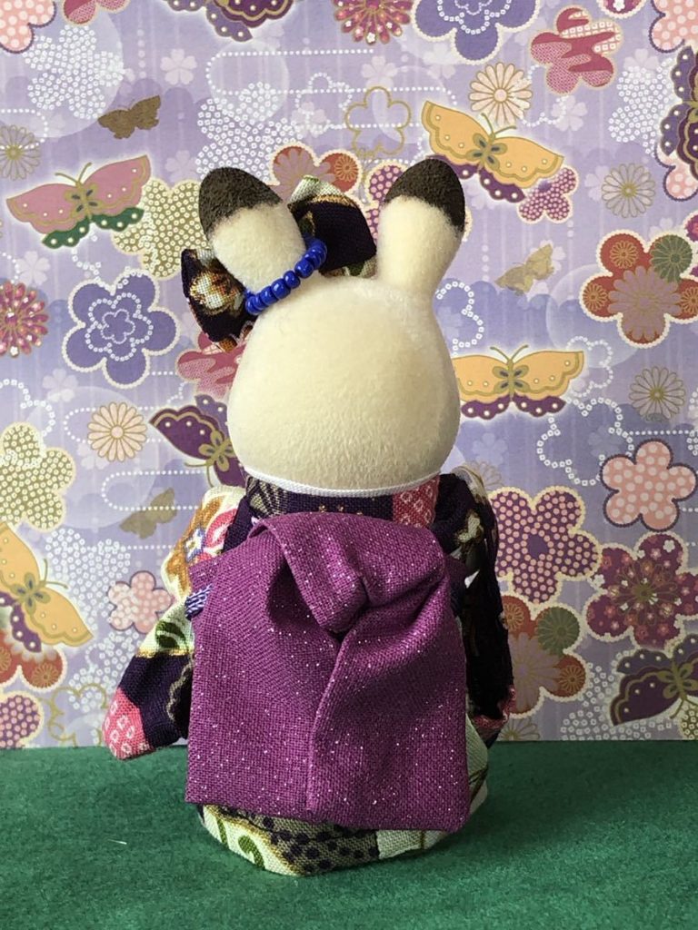 KIMONO FAIT MAIN POUR MÈRE FLORAL VIOLET Fait main au Japon