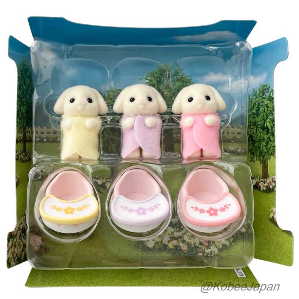 Ensemble de chaises bébé Flora Rabbit Triplets 2025 Familles Sylvanian Calico Critters