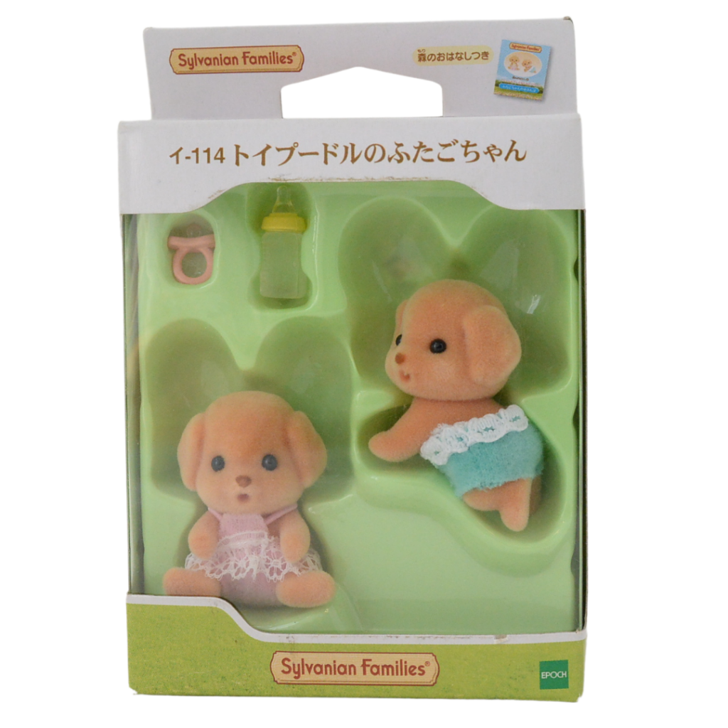 Gemelos Bebés Caniche Juguete I-114 Familias Sylvanian Critters Calico