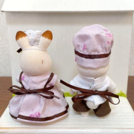 HANDMADE WAITRESS & CHEF ROSE DRESS FOR MOTHER AND FATHER handmade