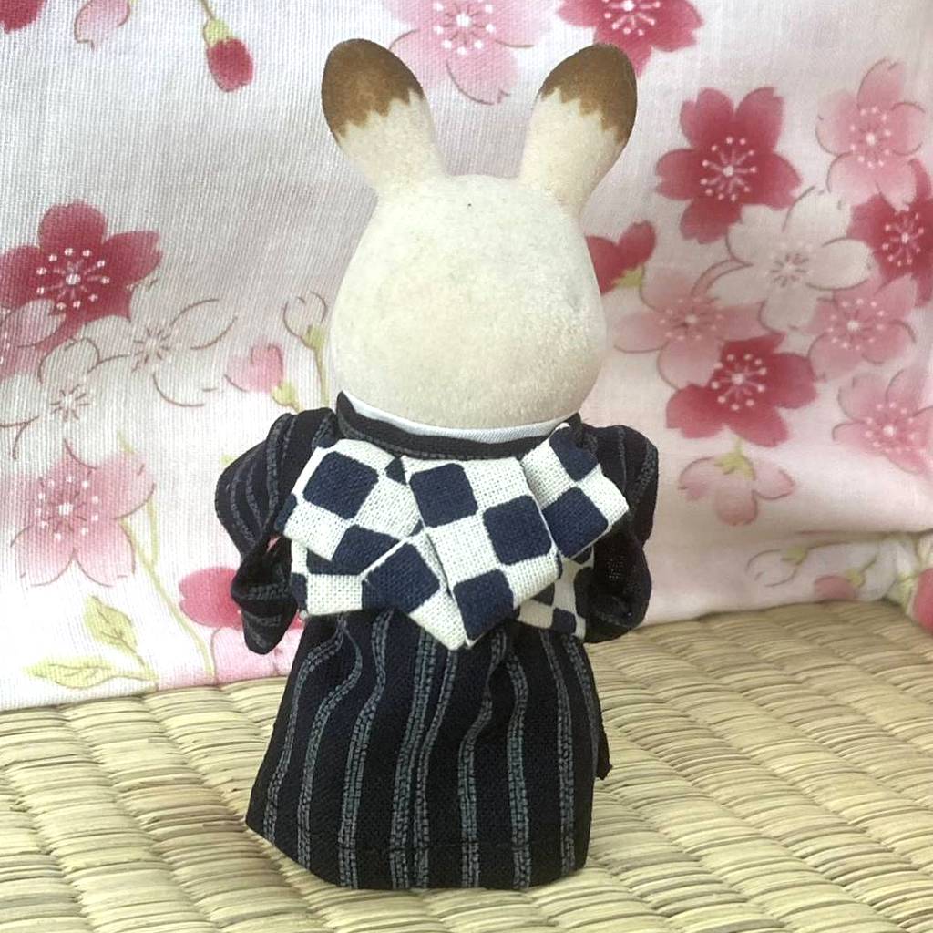 KIMONO FAIT MAIN POUR PÈRE RAYÉ MARINE Fait main au Japon