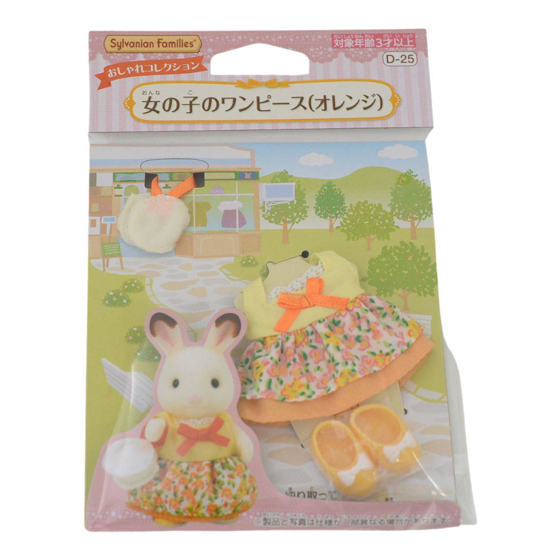 Robe orange pour filles D-25 Sylvanian Families Calico Critters