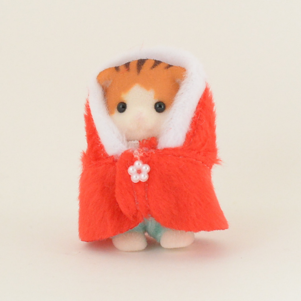 Maple Cat Baby In Christmas Coat 2021 Sylvanian Families Calico Critters