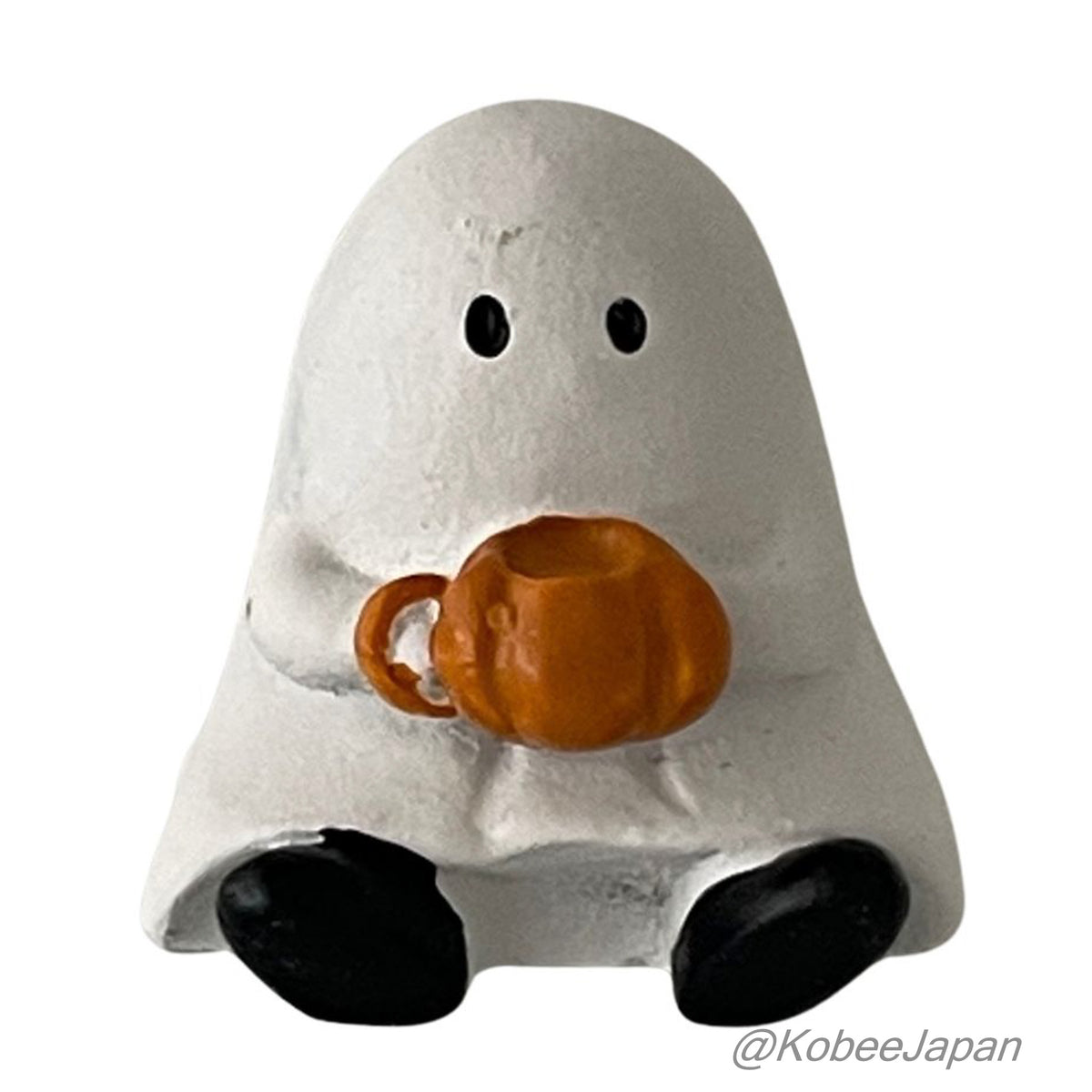 Resin Object - Ghost Holding a Pumpkin Mug Natural Kitchen