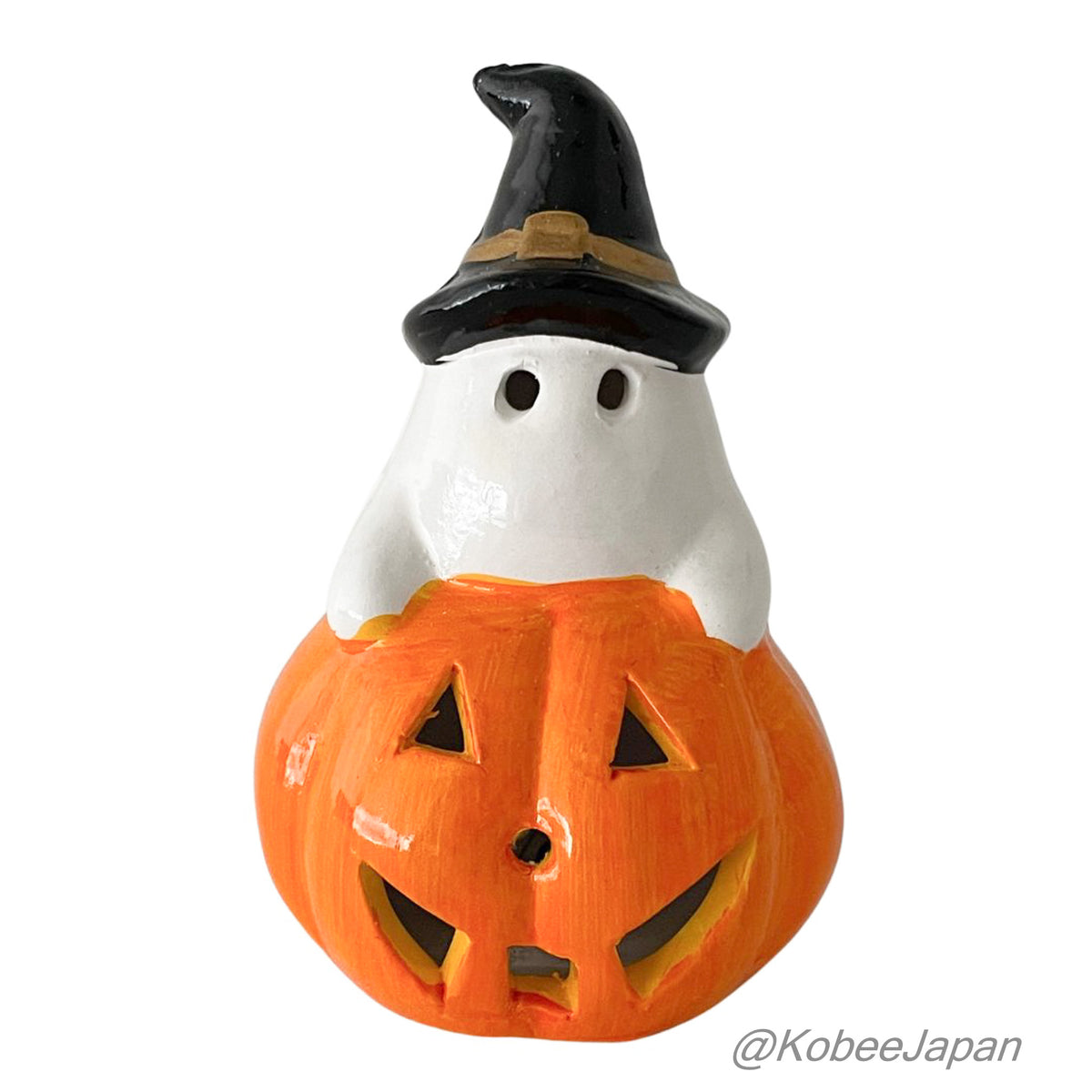 Light-Up Pumpkin with Ghost Riding On Top Natural Kitchen