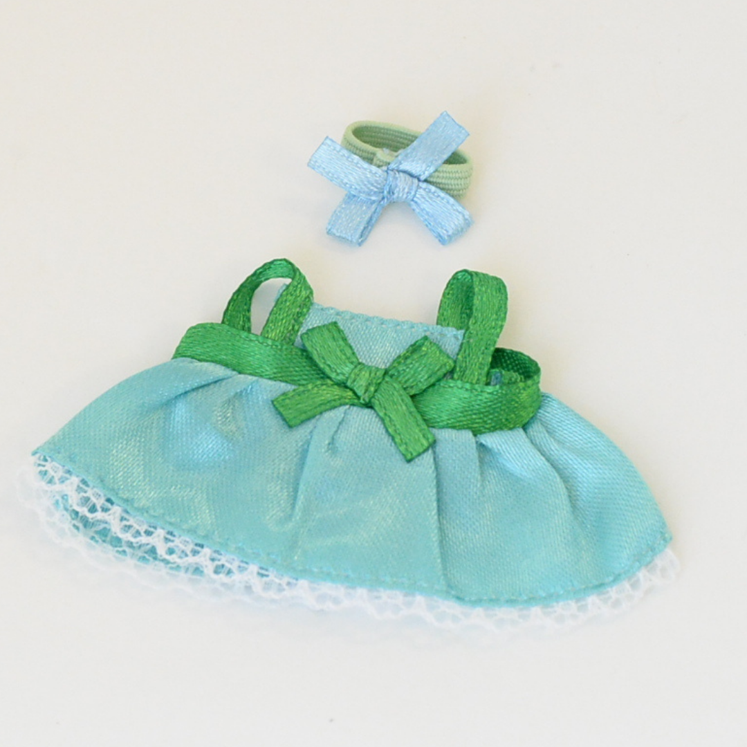 Girls Dress Blue And Ribbon Fan Club Sylvanian Families Calico Critters