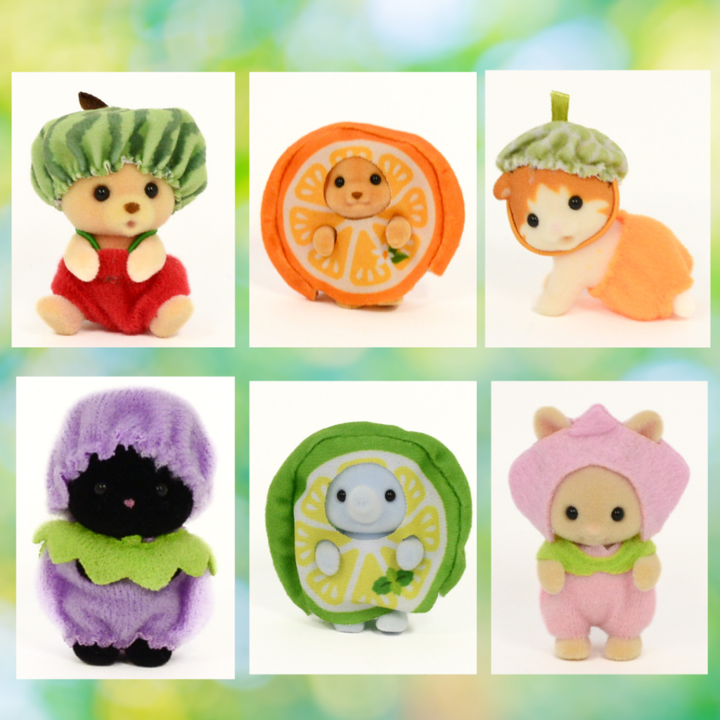 Baby Fruit Party Series 2 Midnight Cat Small Baby 2023 Sylvanian Families Calico Critters