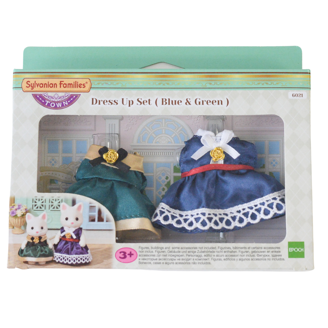 Conjunto de Disfraces Serie Town Azul y Verde 6021 Sylvanian Families Calico Critters