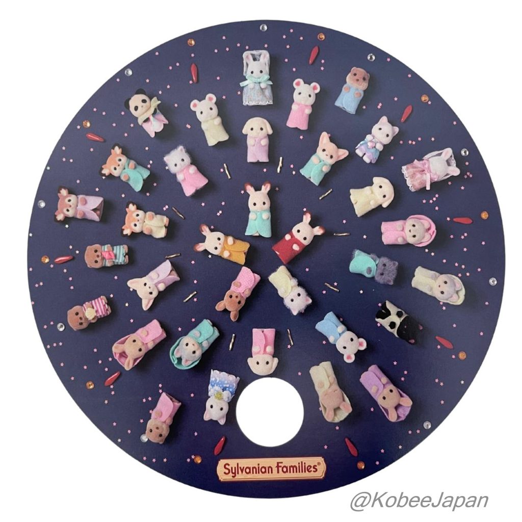Éventail rond en papier Uchiwa Bébés Familles Sylvanian Calico Critters