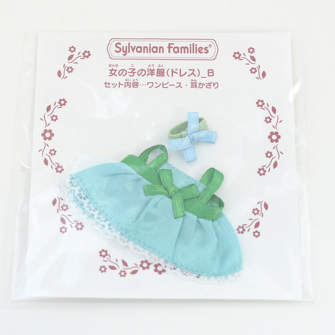 Girls Dress Blue And Ribbon Fan Club Sylvanian Families Calico Critters