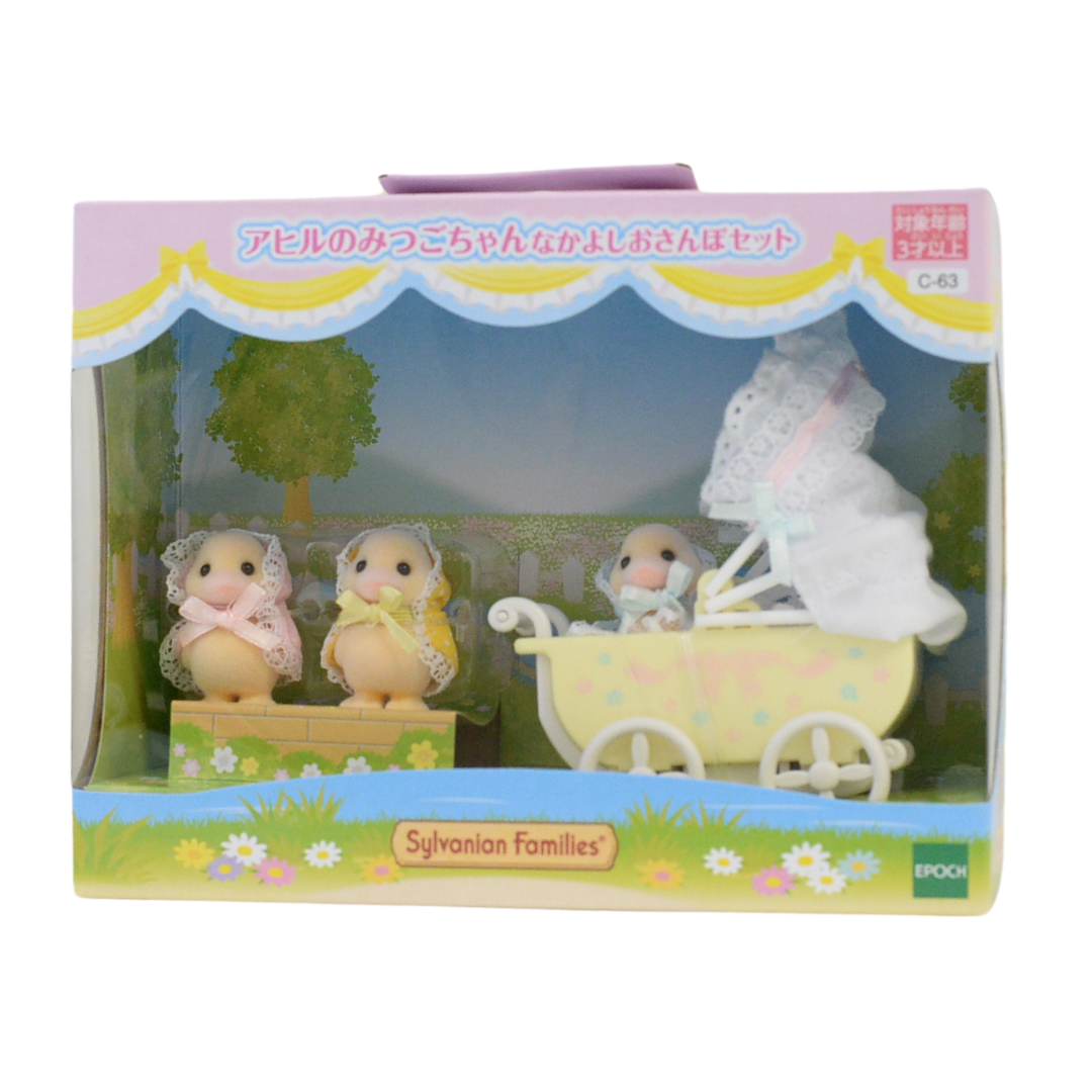 35th Anniversary Duck Triplets Pram Set 2021 C-63 عائلات سيلفانيان كاليكو كريترز