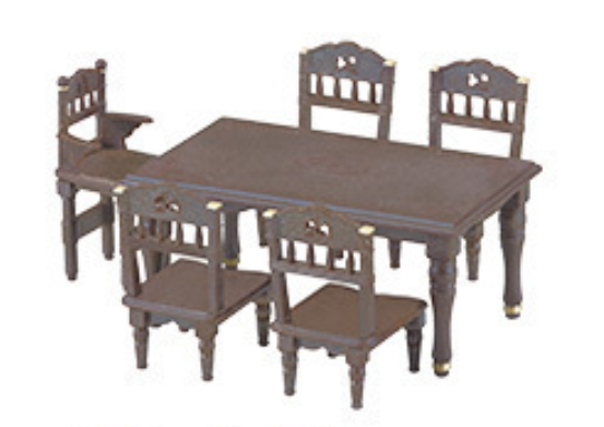 Classic Brown Table Set 2019 14196 عائلات سيلفانيان كاليكو كريترز