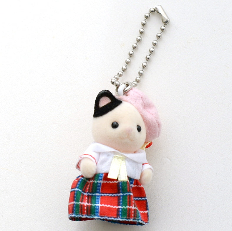 Key Chain Charcoal Cat School Girl Sailor-Style 96030 Sylvanian Families Calico Critters