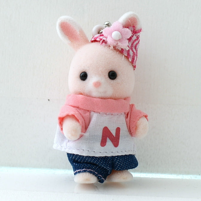 Wildflower Rabbit Nonohana Key Chain Denim Sylvanian Families Calico Critters