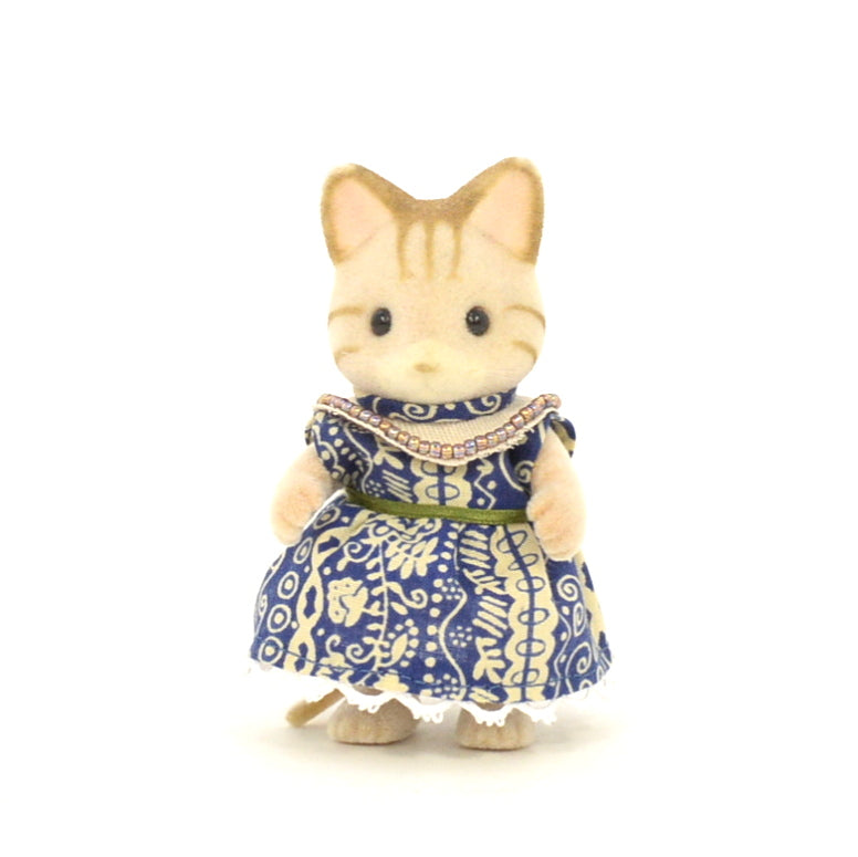 ROBE FAIT MAIN POUR MÈRE MARRON BLEU Fait main au Japon