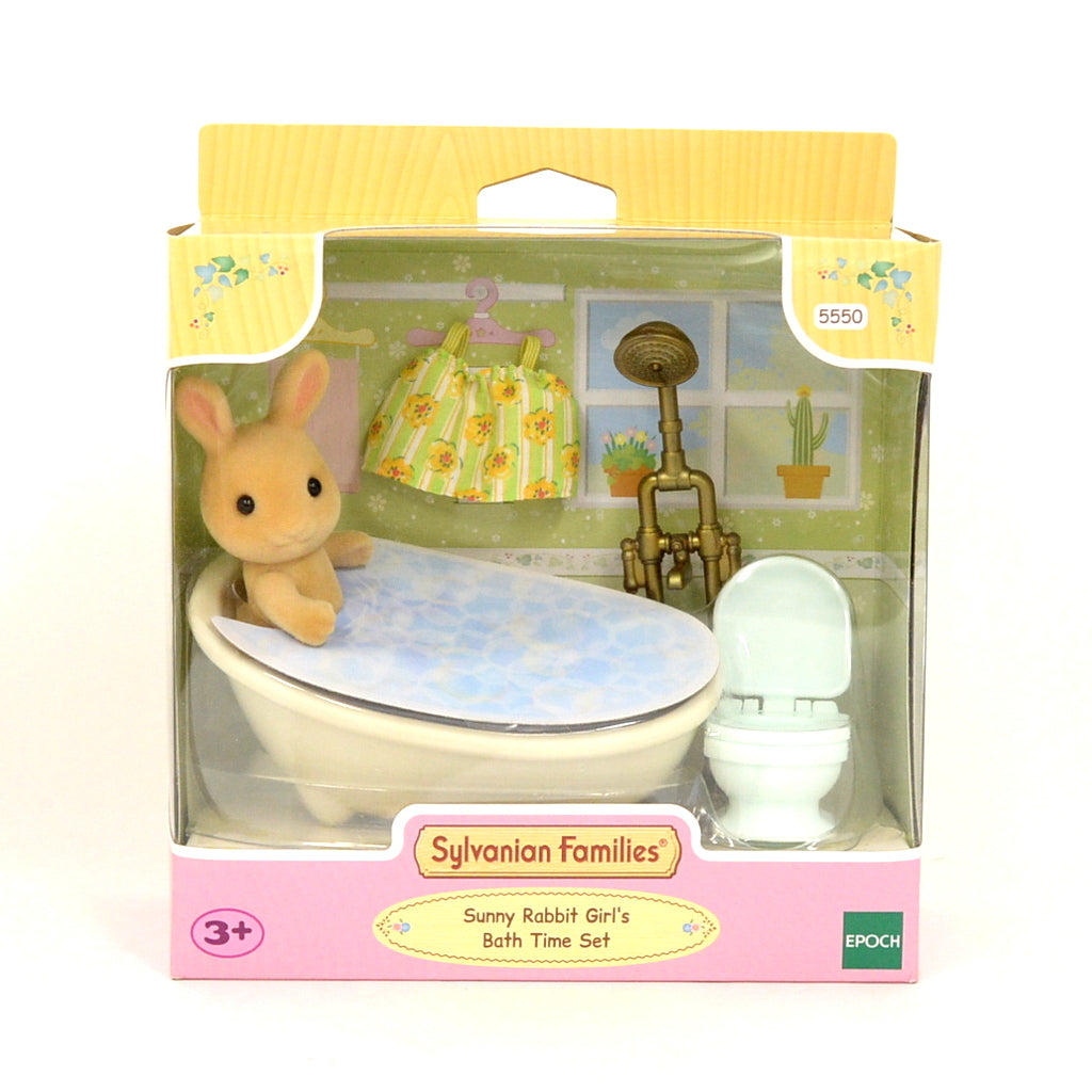 Sunny Rabbit Girl's Bath Time Set 5550 Sylvanian Families Calico Critters