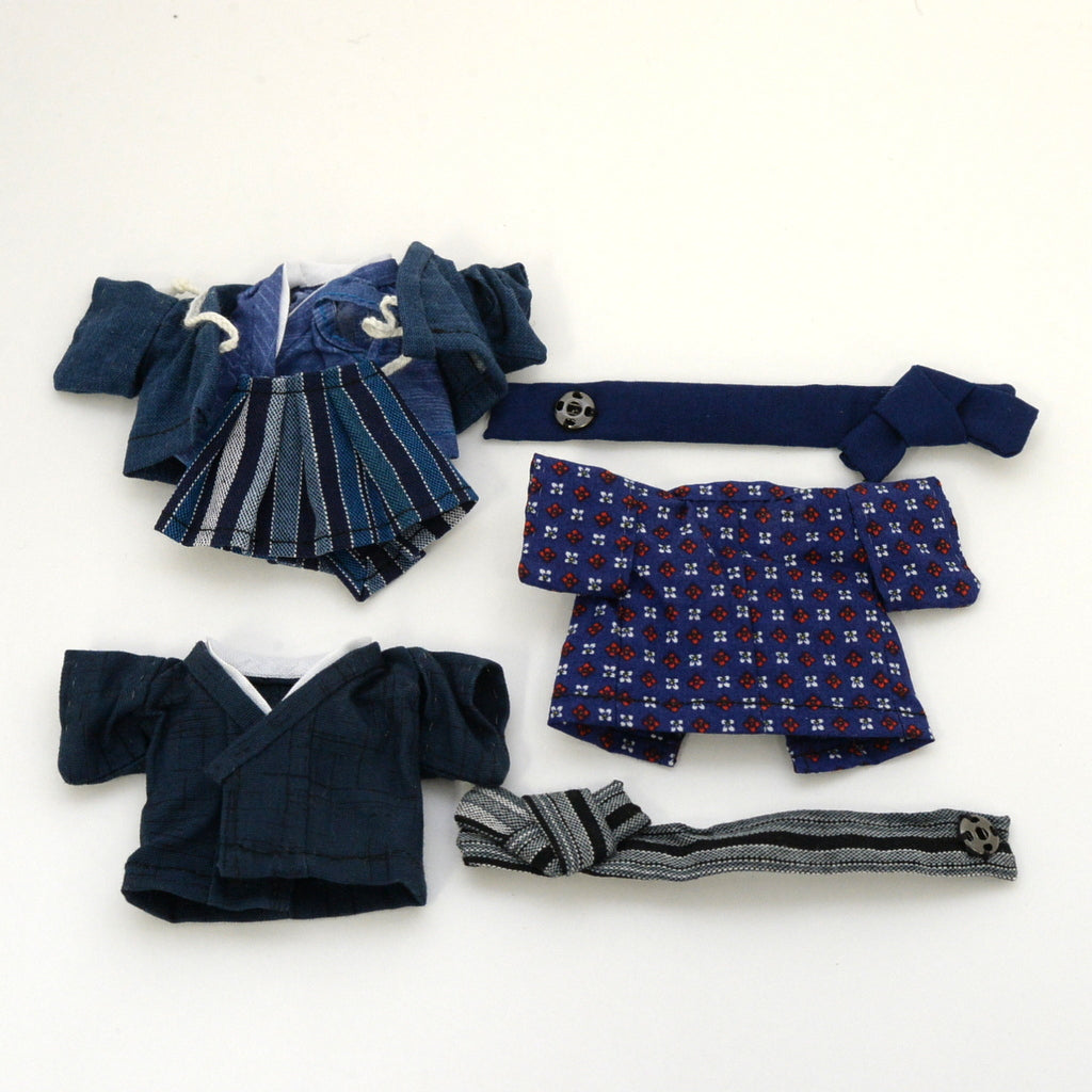 كيمونو يدوي الصنع للأب باللونين الأزرق الداكن/الأسود صنع في اليابان