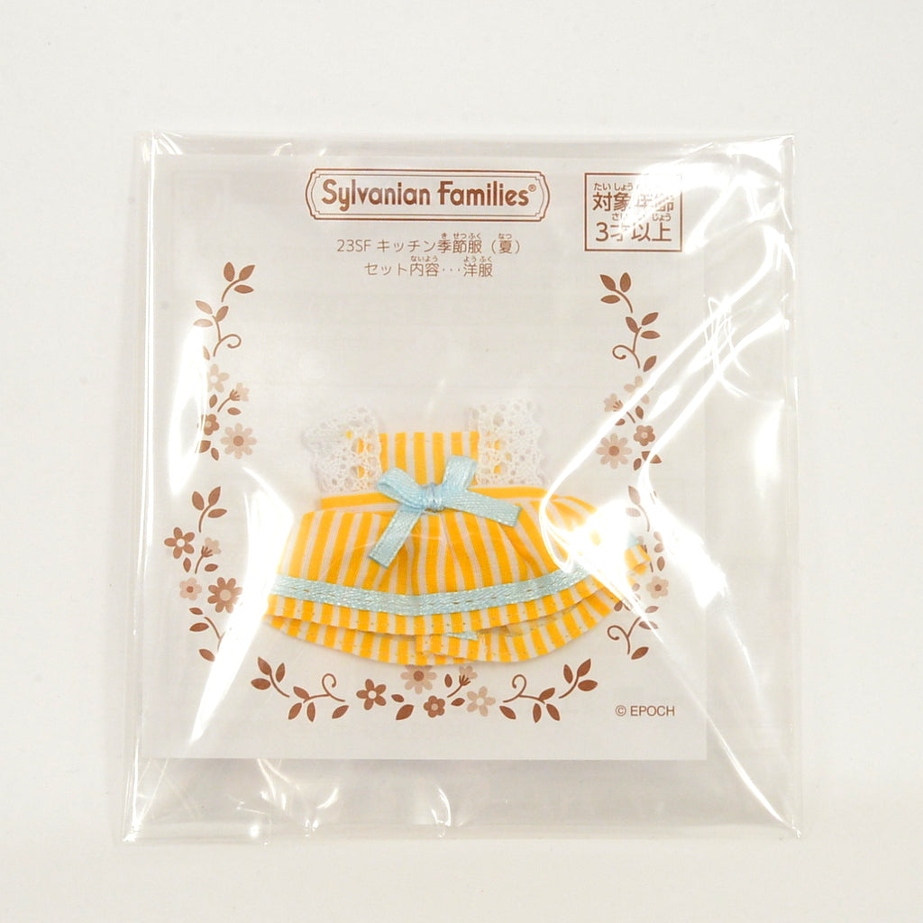 Forest Kitchen Summer Dress Stripe Pattern Yellow 2023 23SF Sylvanian Families Calico Critters