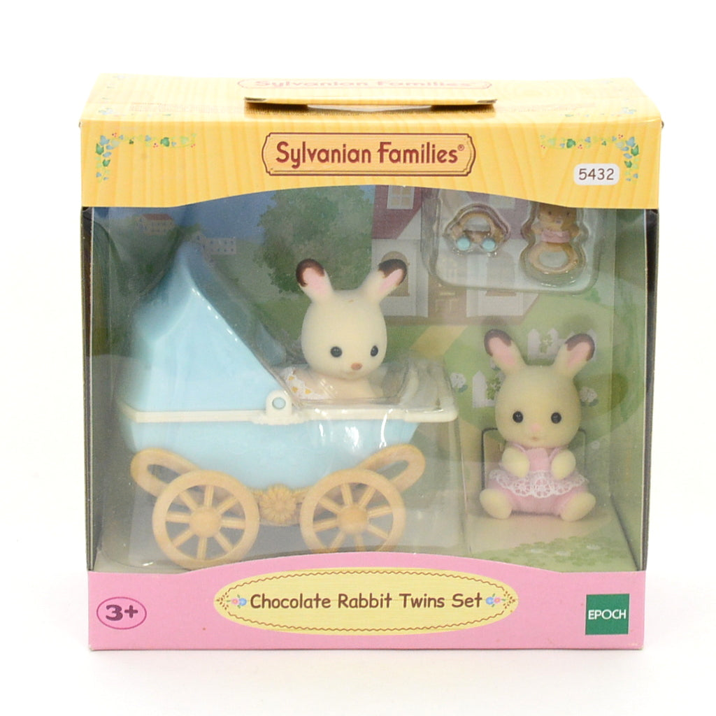 Ensemble de jumeaux lapins en chocolat 5432 Familles Sylvanian Calico Critters