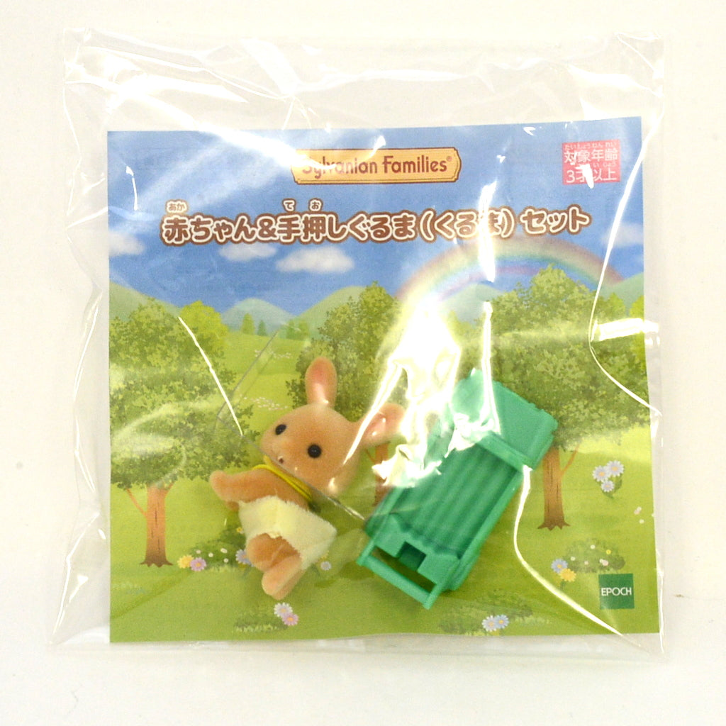 Baby Sunny Rabbit and Push Along Car Set Sylvanian Families Calico Critters
