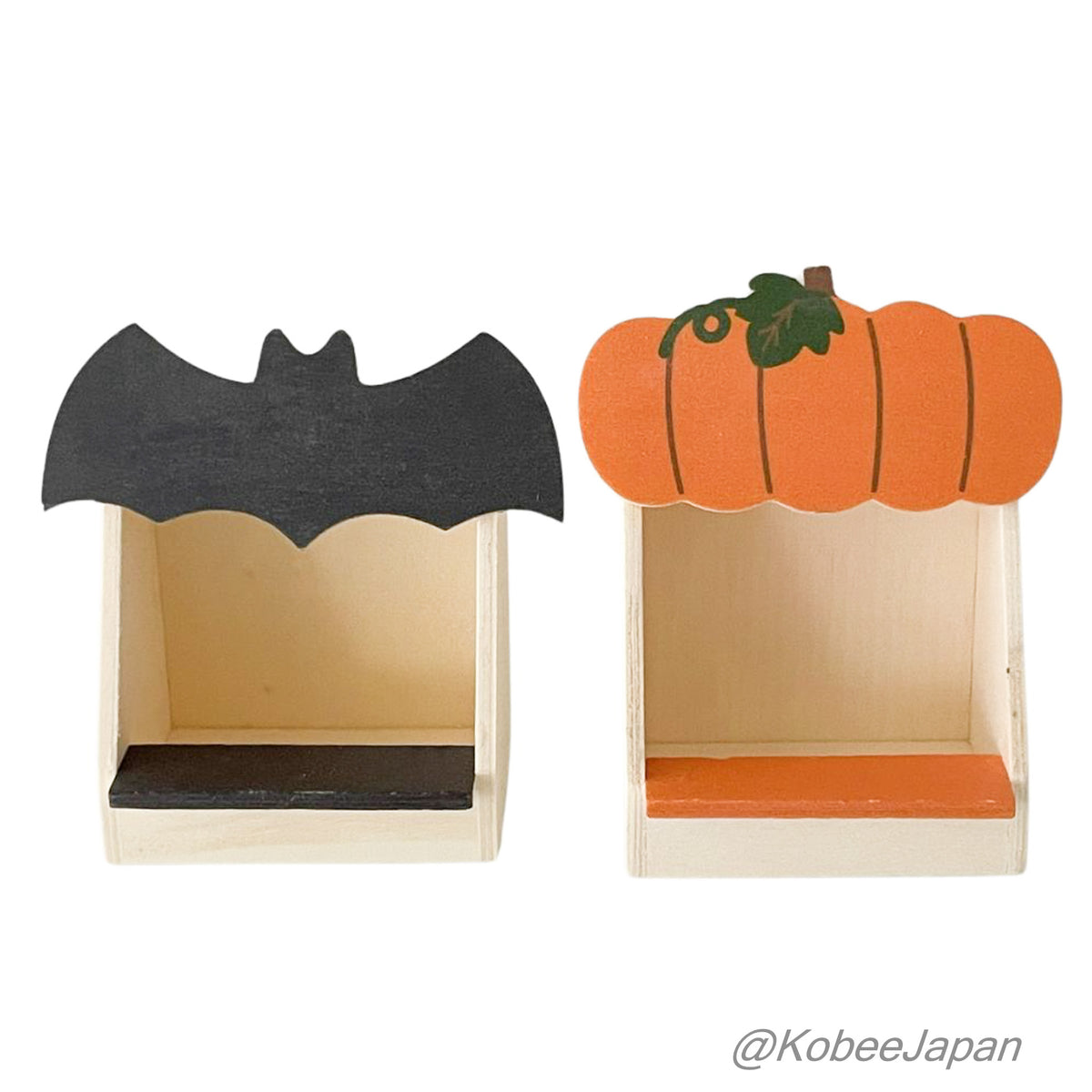 Wooden Display Shop - Pumpkin x Bat, Set of 2 Natural Kitchen