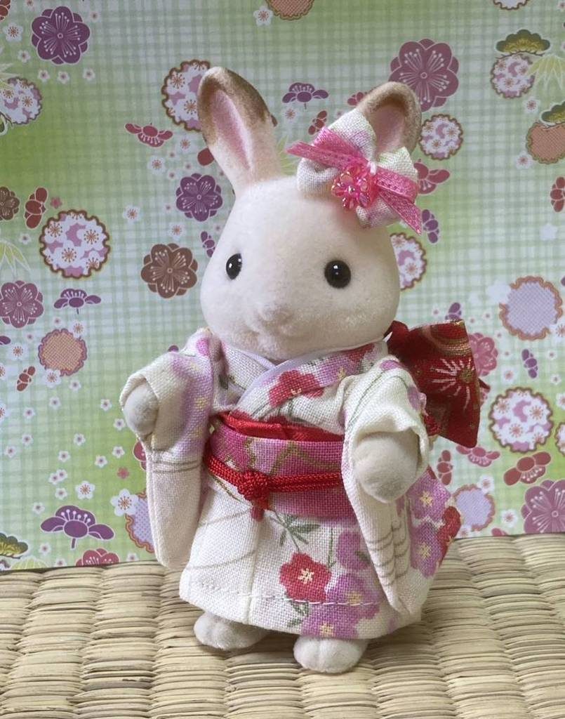 KIMONO FAIT MAIN POUR MÈRE BLANC/ROSE/ROUGE Fait main au Japon
