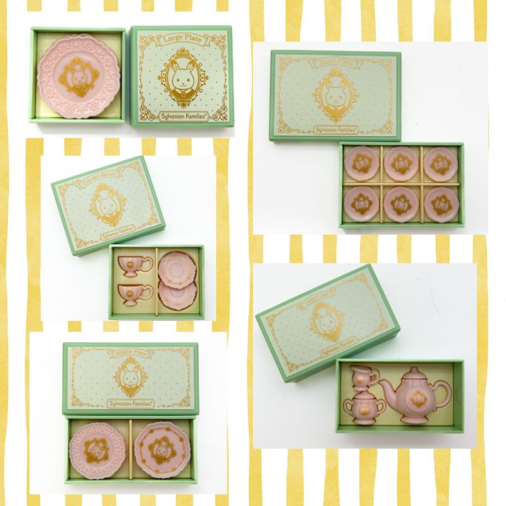 Set de 5 piezas de vajilla de regalo de juguete cápsulas 1.2.3.4.6 2024 Familias Sylvanian Calico Critters