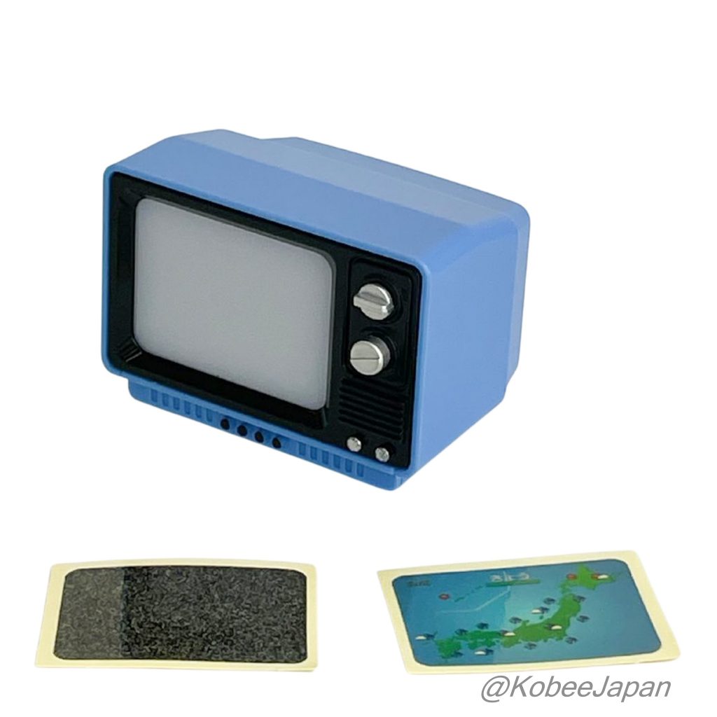 Capsule Toy Rétro TV Lumière Mascotte 3 Bleu Clair avec Lumière Blanche JDREAM