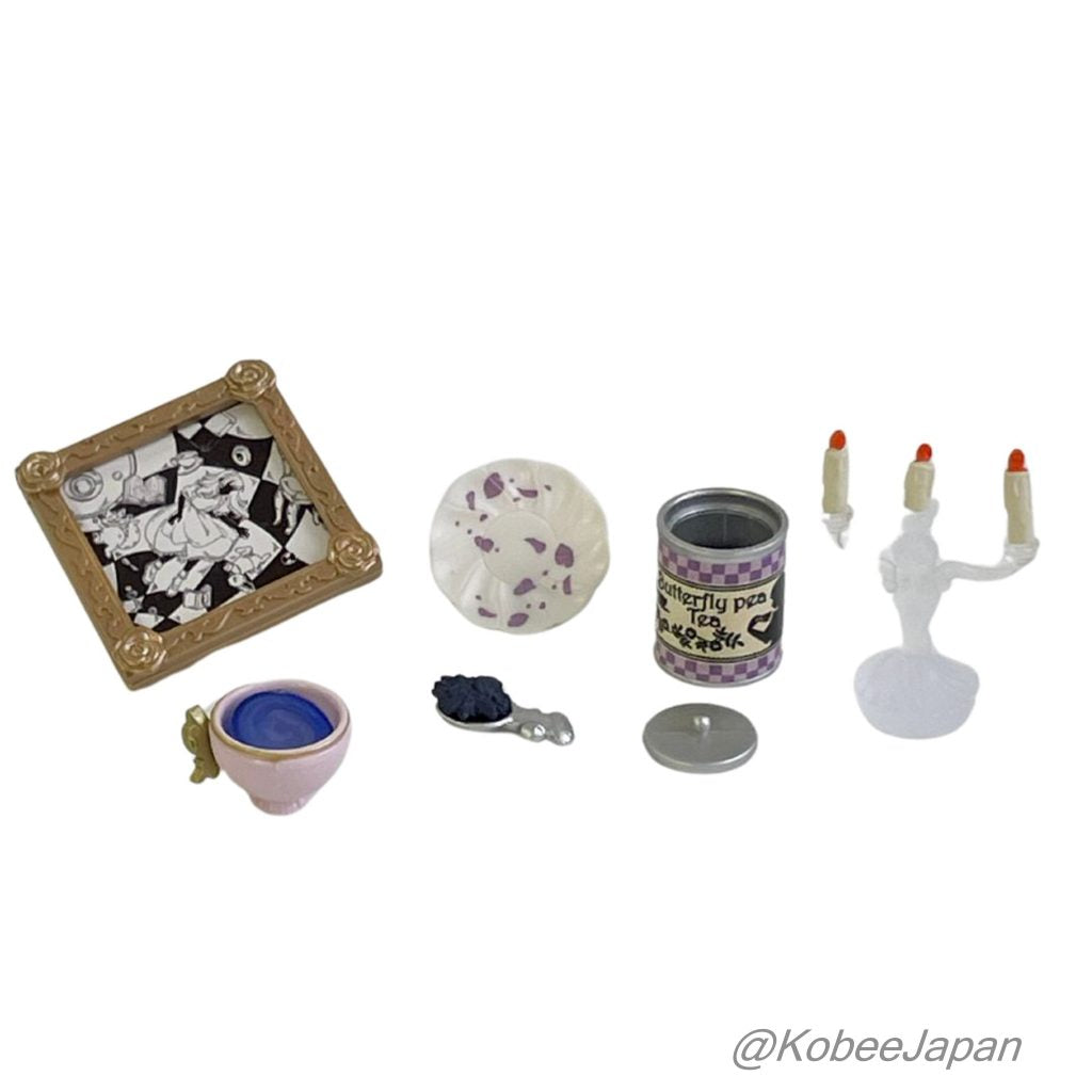 Wonderland Tea Party 3 Pois papillon bleu cobalt Re-ment