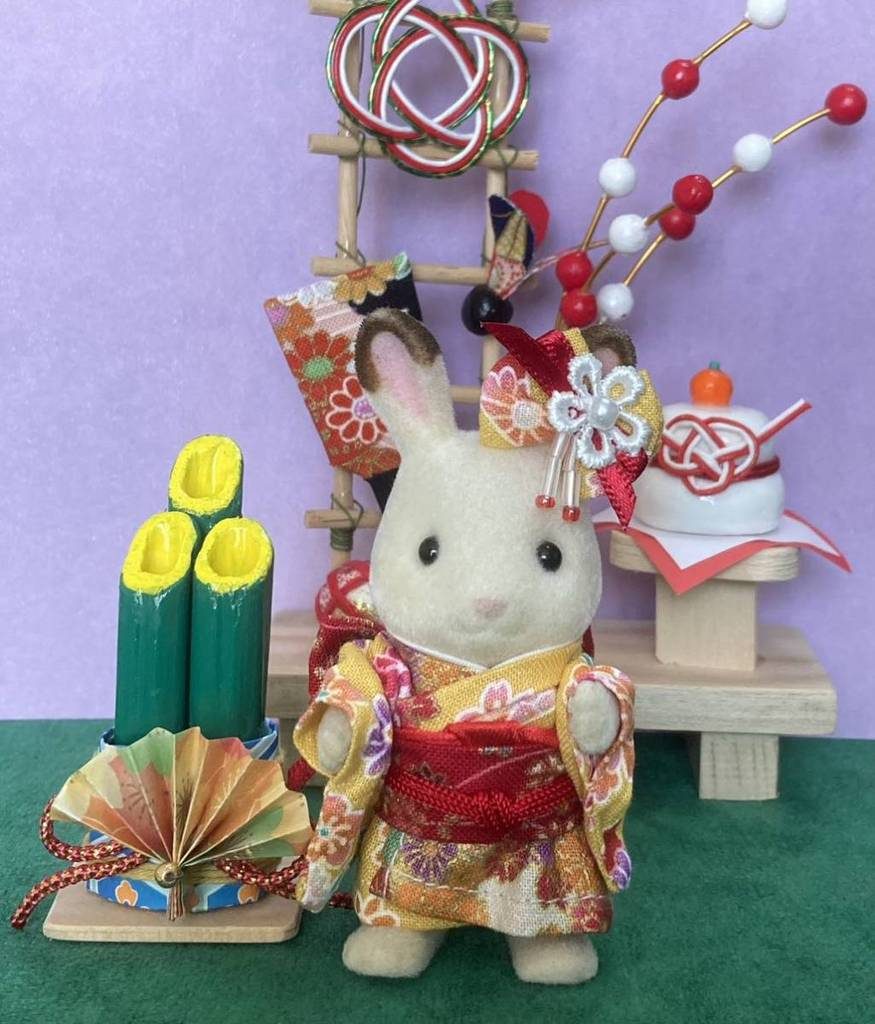 كيمونو يدوي الصنع للبنات أصفر/أحمر ياباني الصنع