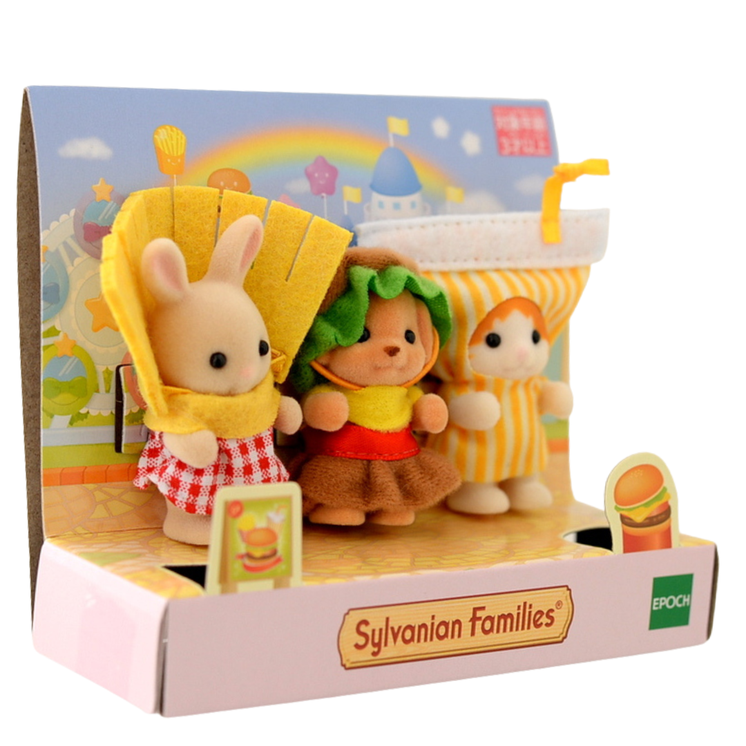طقم هامبرغر ثلاثي للأطفال إصدار الذكرى الـ35 2021 14804 Sylvanian Families Calico Critters