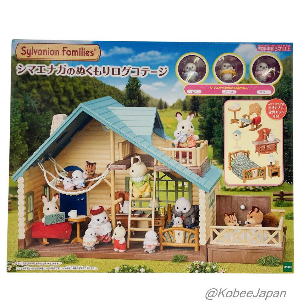 Chalet en rondins douillet de Shimaenaga Oiseaux fées des neiges 2024 Familles Sylvanian Calico Critters