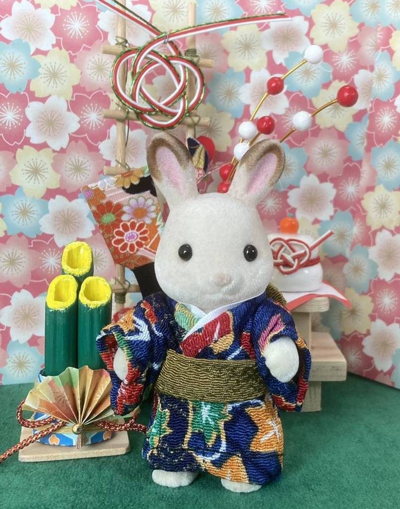 كيمونو يدوي الصنع للأب كريب أزرق ياباني