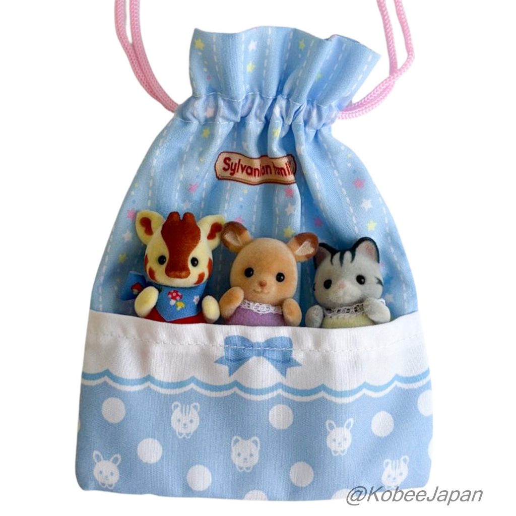 Outing Pouch and Tote Bag 4 Blue Futon Drawstring Pouch 2023 Sylvanian Families Calico Critters