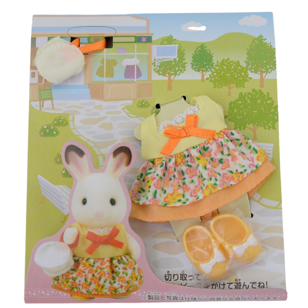 Robe orange pour filles D-25 Sylvanian Families Calico Critters
