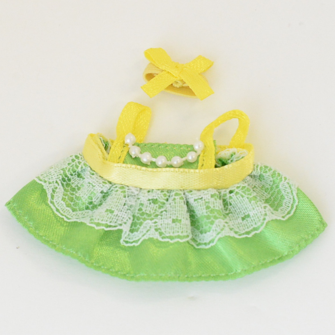 Girls Dress Green And Ribbon Fan Club Sylvanian Families Calico Critters