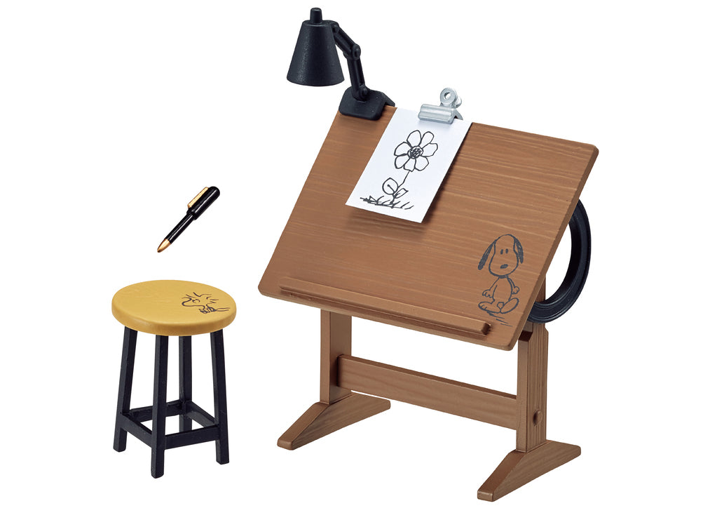 Peanut Snoopy's Art Studio 7. Drafting Desk Set For Dollhouse 2022 Re-ment