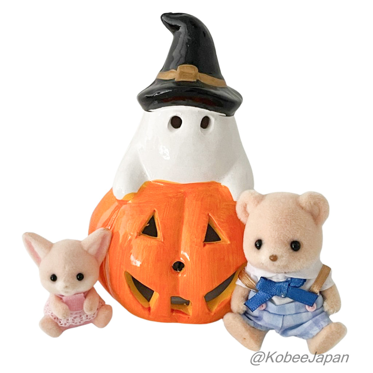 Light-Up Pumpkin with Ghost Riding On Top Natural Kitchen