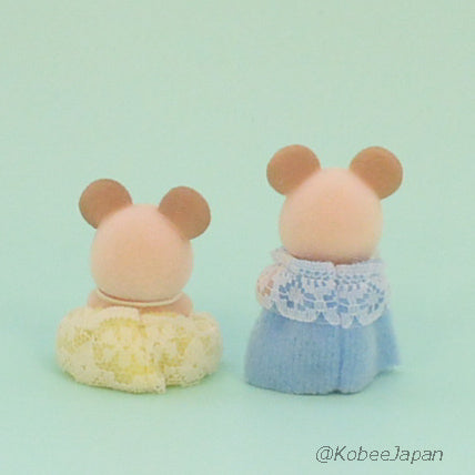 Pink Mouse Baby Twins Fan Club 2001 Sylvanian Families Calico Critters