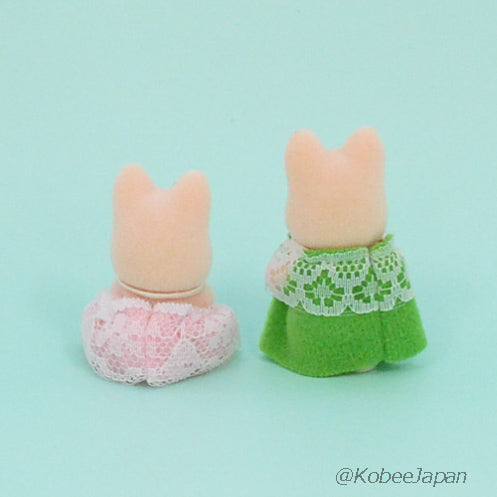 Pink Marron Dog Baby Twins Fan Club 2003 Sylvanian Families Calico Critters