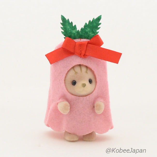 Cloche de Noël Rayée Chat Bébé Rose 2022 Familles Sylvanian Calico Critters