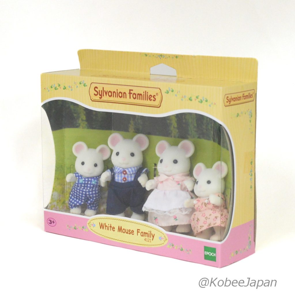 White Mouse Family Figure 4121 Sylvanian Families Calico Critters