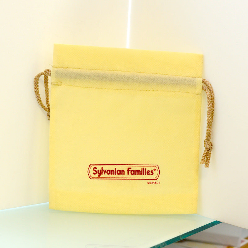 Cotton Mesh Pouch Yellow Exhibition Sylvanian Families Calico Critters