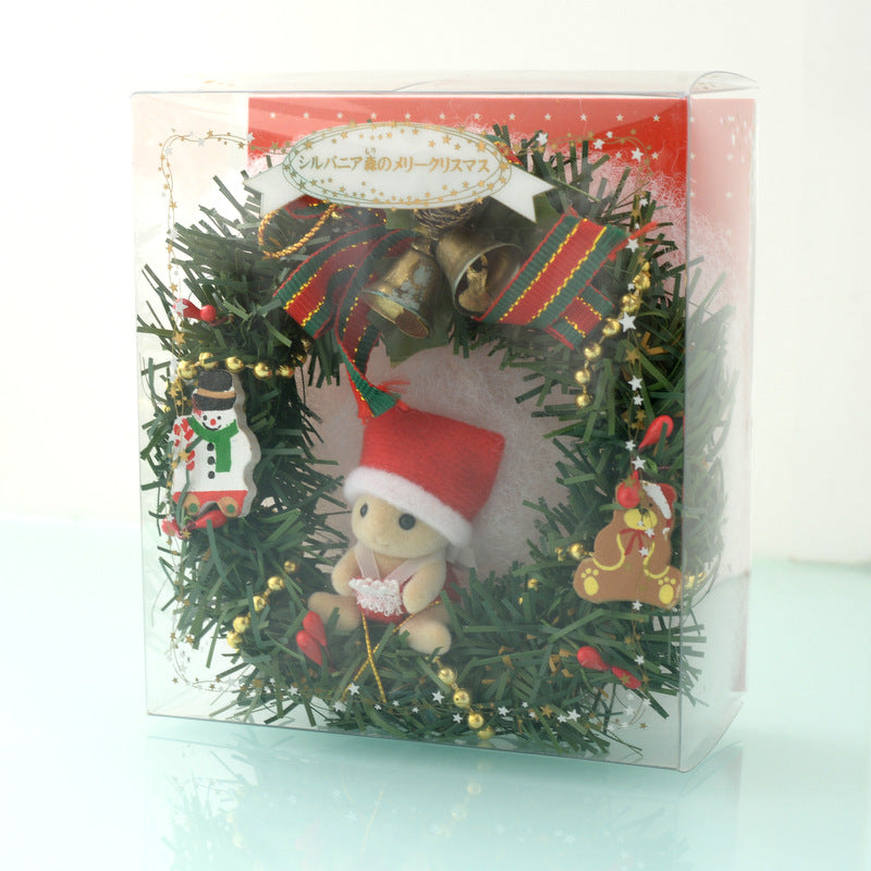 Vintage Forest Merry Christmas Ivory Cat SE-106-1 1993 Sylvanian Families Calico Critters