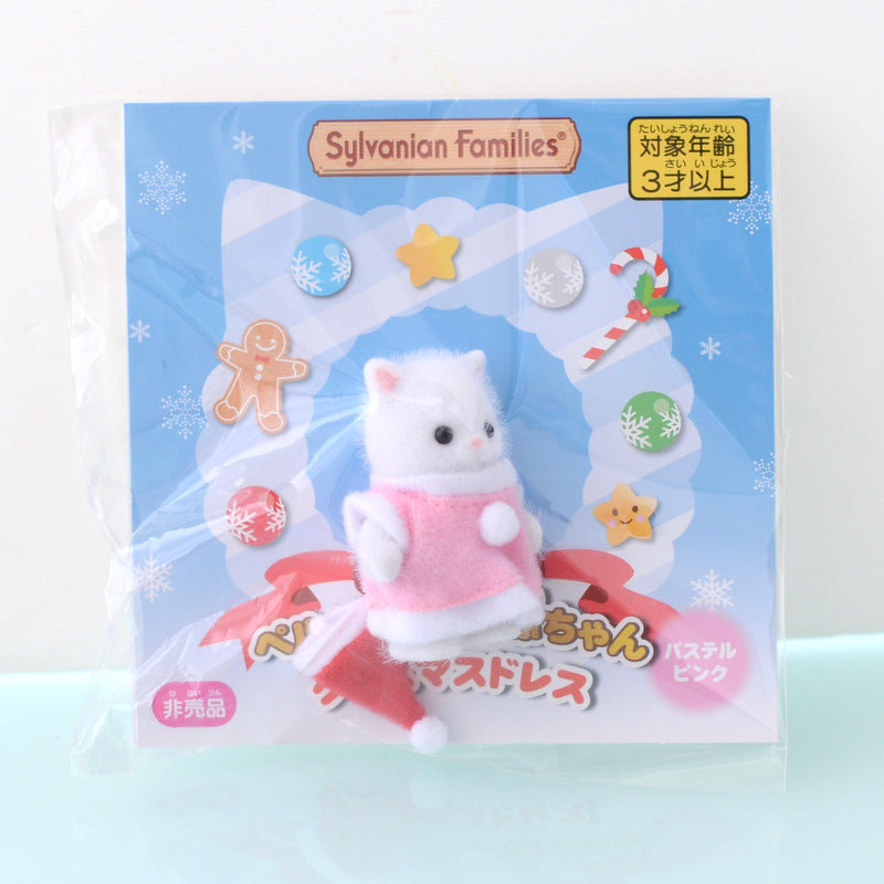 Robe de Noël pour bébé chat Persan rose 2019 Familles Sylvanian Calico Critters