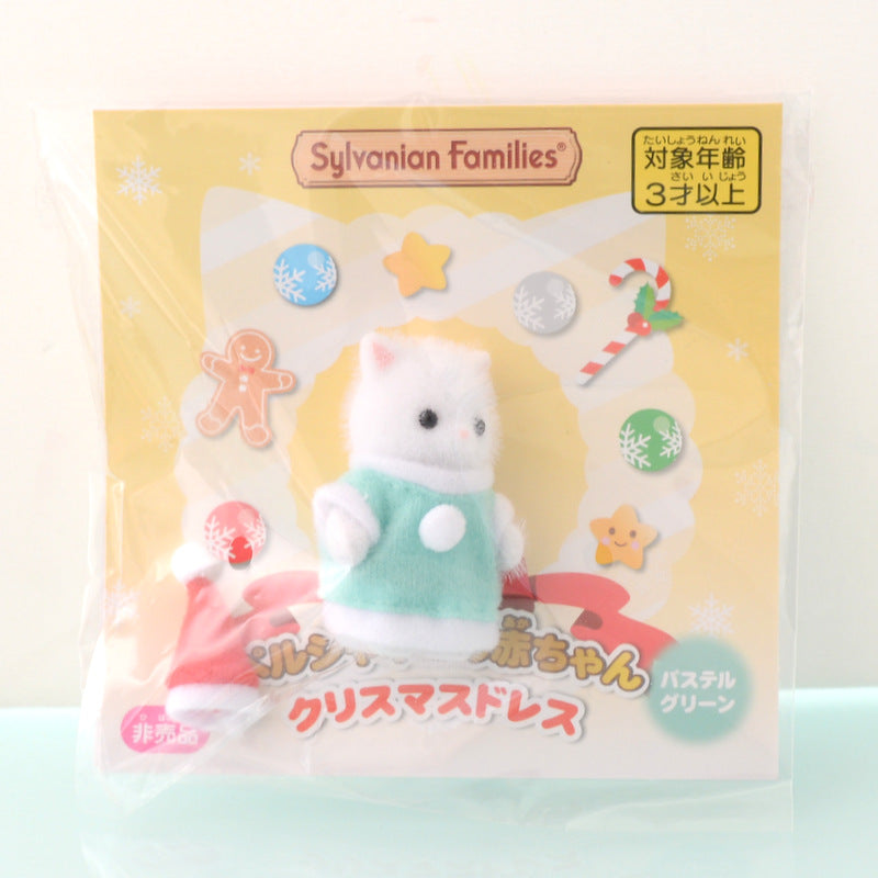 Persian Cat Baby Christmas Dress Green 2019 Sylvanian Families Calico Critters