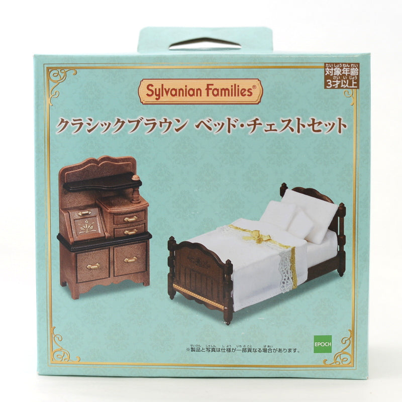 Ensemble classique commode et lit marron 2019 14193 Sylvanian Families Calico Critters