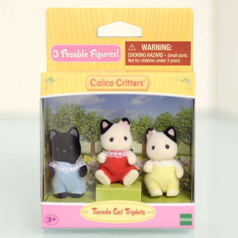 Tuxedo Cat Triplets CC9542 عائلات سيلفانيان كاليكو كريترز