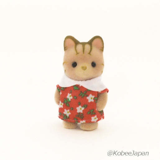 Sylvanian Park Ibaraido Baby Striped Cat 2 Red Sylvanian Families Calico Critters